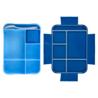 Brotdose - mit Besteck & Snackbox, blau, 22,8 x 16,8 x 4,7 cm