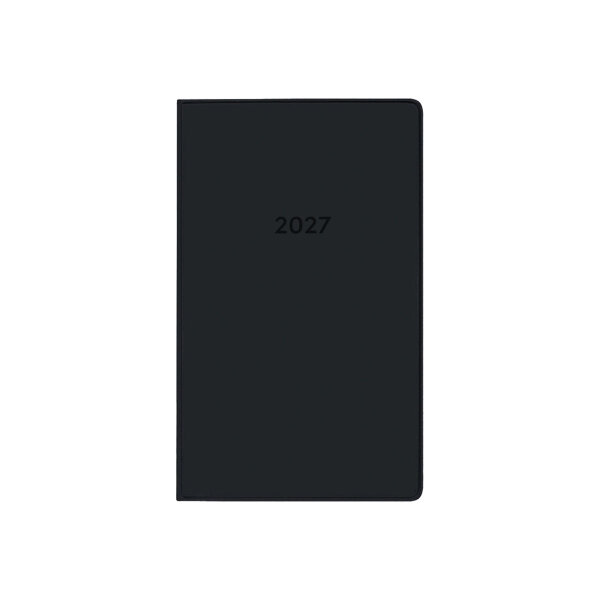 Taschenplaner 2027 - geheftet, mit Adressbuch, schwarz