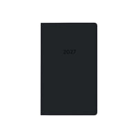 Taschenplaner 2027 - geheftet, mit Adressbuch, schwarz