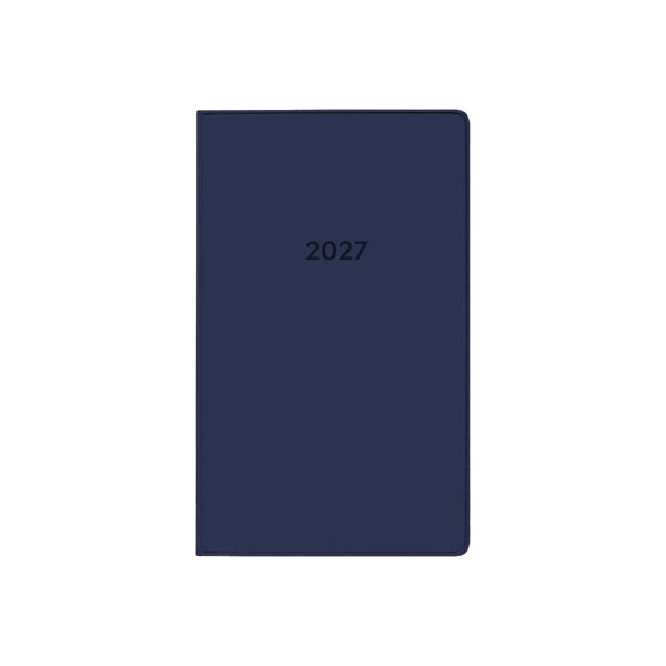 Taschenplaner 2027 - geheftet, mit Adressbuch, blau