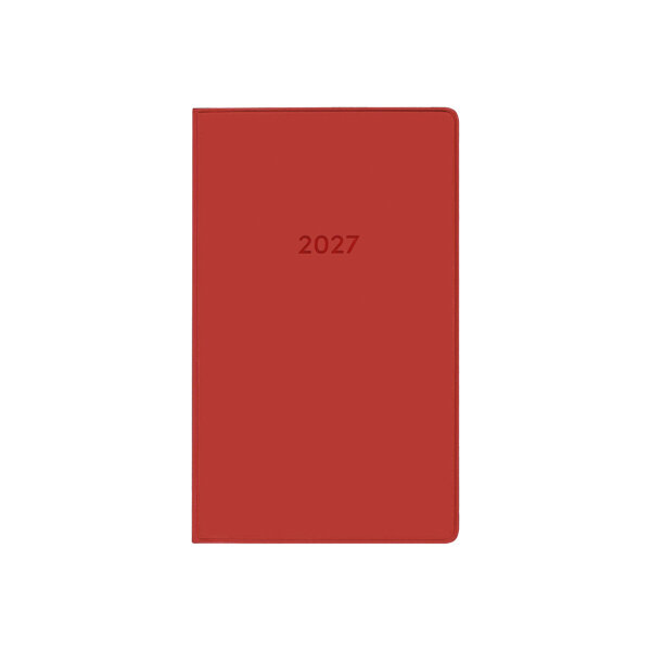Taschenplaner 2027 - geheftet, mit Adressbuch, rot