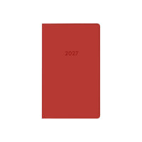 Taschenplaner 2027 - geheftet, mit Adressbuch, rot