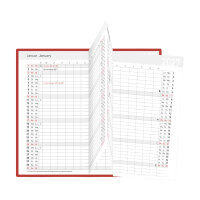 Taschenplaner 2027 - Leporello rot