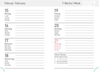 Taschenkalender 2027 -  blau, DIN A7