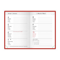 Taschenkalender 2027 - rot, DIN A7