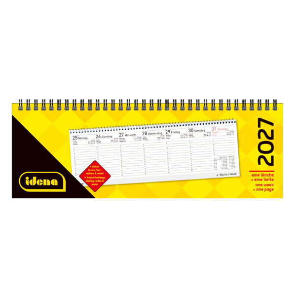 Tischquerkalender 2027 - 1 Woche / 1 Seite