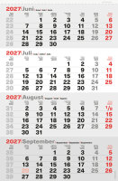 4-Monatskalender 2027 - 30 x 60 cm