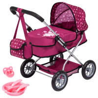 Puppenwagen - Smarty mit Tasche und Korb, 58 x 37,5 x 57 cm