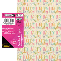 Geschenkpapier - Happy Birthday, 70 cm x 2 m, Gras/Recycling