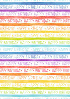 Geschenkpapier Happy Birthday Regenbogenfarben 70cmx2m