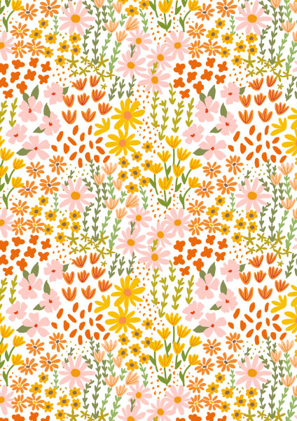 Geschenkpapier - Blumenwiese, 70 cm x 2 m