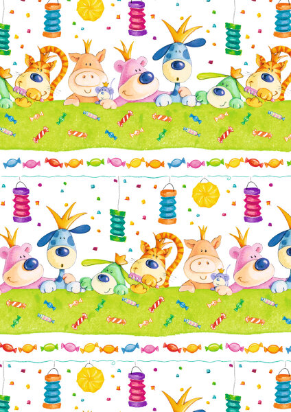 Geschenkpapier - Partytiere, 70 cm x 2 m