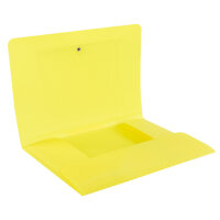 Sammelmappe PP - mit Gummizugverschluss & Rückenschild, pastell limone, DIN A4