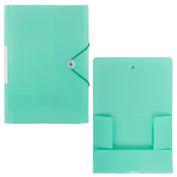 Sammelmappe PP - mit Gummizugverschluss & Rückenschild, pastell mint, DIN A4