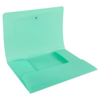 Sammelmappe PP - mit Gummizugverschluss & Rückenschild, pastell mint, DIN A4