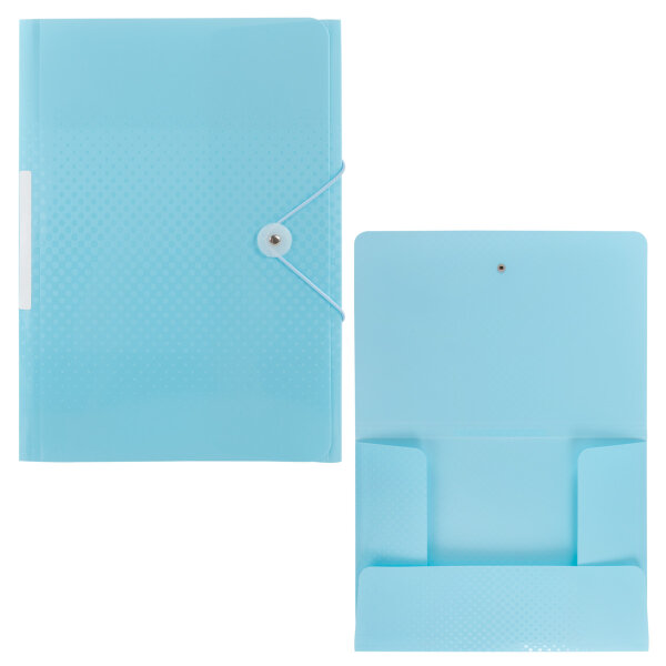 Sammelmappe PP - mit Gummizugverschluss & Rückenschild, pastell aqua, DIN A4