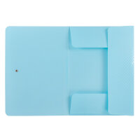 Sammelmappe PP - mit Gummizugverschluss & Rückenschild, pastell aqua, DIN A4