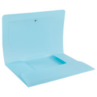 Sammelmappe PP - mit Gummizugverschluss & Rückenschild, pastell aqua, DIN A4