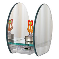 Idena LED Weihnachtsdeko - Glock im Glas, dunkelbraun, 12 x 6.2 x 11 cm