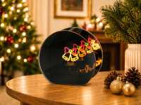 Idena LED Weihnachtsdeko - Glock im Glas, dunkelbraun, 12 x 6.2 x 11 cm