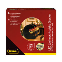 Idena LED Weihnachtsdeko - Glock im Glas, dunkelbraun, 12 x 6.2 x 11 cm