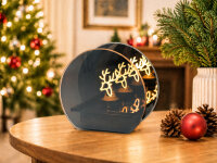 Idena LED Weihnachtsdeko - LED Elch, im Glas, dunkelbraun, 12 x 6.2 x 11 cm