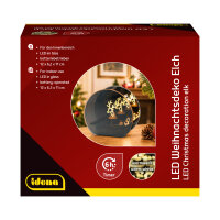 Idena LED Weihnachtsdeko - LED Elch, im Glas, dunkelbraun, 12 x 6.2 x 11 cm