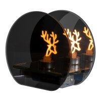 Idena LED Weihnachtsdeko - LED Elch, im Glas, dunkelbraun, 12 x 6.2 x 11 cm