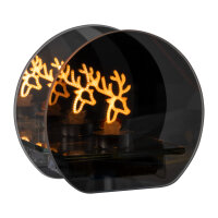 Idena LED Weihnachtsdeko - LED Elch, im Glas, dunkelbraun, 12 x 6.2 x 11 cm