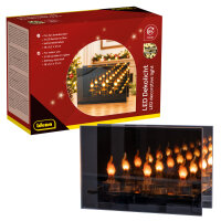 Idena LED Dekolicht - 3 Kerzen, im Glas, dunkelbraun, 18...