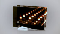 Idena LED Dekolicht - 3 Kerzen, im Glas, dunkelbraun, 18 x 6.2 x 12 cm