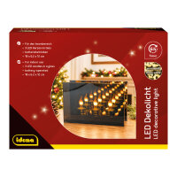Idena LED Dekolicht - 3 Kerzen, im Glas, dunkelbraun, 18 x 6.2 x 12 cm