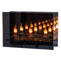 Idena LED Dekolicht - 3 Kerzen, im Glas, dunkelbraun, 18 x 6.2 x 12 cm