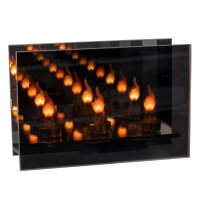 Idena LED Dekolicht - 3 Kerzen, im Glas, dunkelbraun, 18 x 6.2 x 12 cm