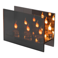 Idena LED Dekolicht - 3 Kerzen, im Glas, dunkelbraun, 18 x 6.2 x 12 cm