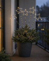 Idena LED Leuchtstab - 5 Sterne, schwarz, 45/52 cm, Metall, warmweiß/weiß, funkelnd, 6h Timer, Innen/Außen
