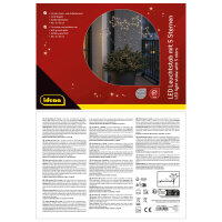 Idena LED Leuchtstab - 5 Sterne, schwarz, 45/52 cm, Metall, warmweiß/weiß, funkelnd, 6h Timer, Innen/Außen