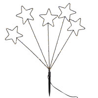 Idena LED Leuchtstab - 5 Sterne, schwarz, 45/52 cm, Metall, warmweiß/weiß, funkelnd, 6h Timer, Innen/Außen