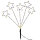 Idena LED Leuchtstab - 5 Sterne, schwarz, 45/52 cm, Metall, warmweiß/weiß, funkelnd, 6h Timer, Innen/Außen