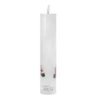 Idena LED Adventskalender - Echtwachskerze, Flackerlicht, weiß, Ø5 x 27 cm, 6h Timer, Fernbedienung