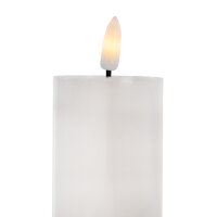 Idena LED Adventskalender - Echtwachskerze, Flackerlicht, weiß, Ø5 x 27 cm, 6h Timer, Fernbedienung