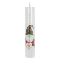 Idena LED Adventskalender - Echtwachskerze, Flackerlicht, weiß, Ø5 x 27 cm, 6h Timer, Fernbedienung