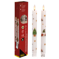 Idena LED Adventskalender - 2er Set, Echtwachskerze,...