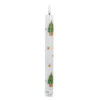 Idena LED Adventskalender - 2er Set, Echtwachskerze, Flackerlicht, weiß, Ø2 x 24 cm, 6h Timer, Fernbedienung