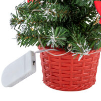 Idena Deko Weihnachtsbaum - geschmückt, 6h-Timer, rot, 20 cm