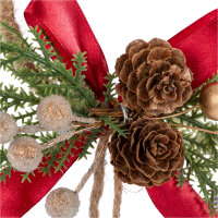 Idena Dekokranz - Weihnachtskranz mit Schleife und 2 Glocken, rot, 35 cm