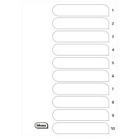 Buntes Register-Set mit 10 Blatt DIN A4 aus robustem PP-Material in verschiedenen Farben