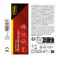 Idena LED Zuckerstange - 20 LED, warmweiß, 6h Timer, 5 Licht Modi, rot, 75 cm, für Innen, batteriebetrieben