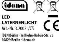 Idena Laternenlichter - 1 Led, weiß, Gehäuse gelb, 2,5 x 3 cm, 2 Stück, batteriebetrieben