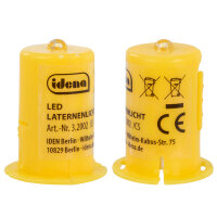 Idena Laternenlichter - 1 Led, weiß, Gehäuse gelb, 2,5 x 3 cm, 2 Stück, batteriebetrieben